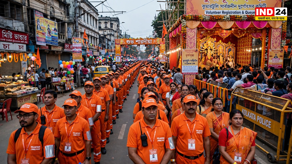 कोलकाता में दुर्गा पूजा में बदलेगा वॉलंटियर्स का लुक, 20 हजार अस्थायी कर्मी पहनेंगे भगवा रंग की ड्रेस