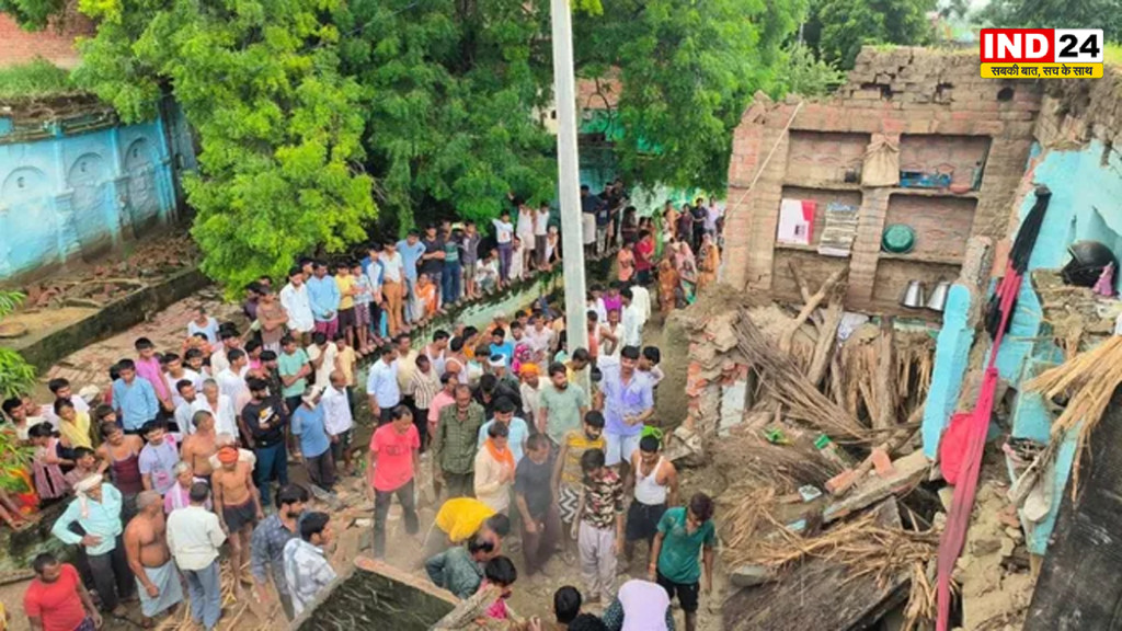 कानपुर में बड़ा हादसा,बारिश में भरभराकर गिरा कच्चा मकान, पिता और 3 बेटियों की मौत