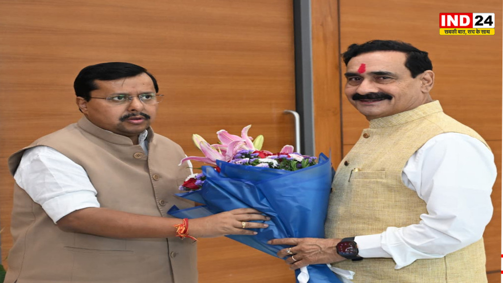 पूर्व गृह मंत्री डॉ.नरोत्तम मिश्रा ने BJP अध्यक्ष नितिन नवीन से की मुलाकात,संगठन और समसामयिक मुद्दों पर हुई चर्चा