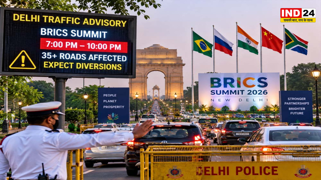 Delhi Traffic Advisory: BRICS Summit से पहले आज शाम 35 से ज्यादा सड़कें प्रभावित, 7 से 10 बजे तक डायवर्जन