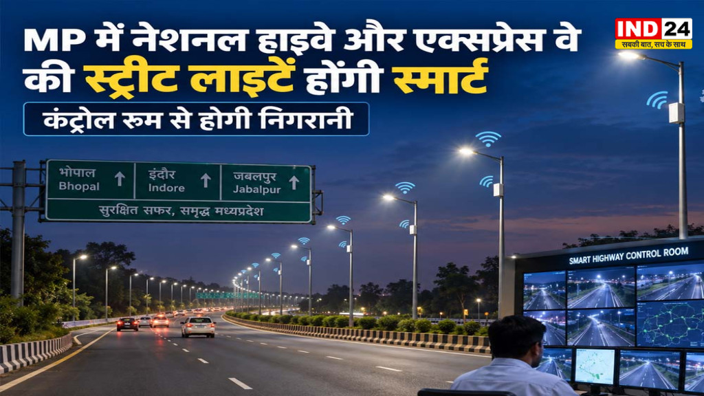 MP News: मध्यप्रदेश के नेशनल हाइवे और एक्सप्रेस वे की स्ट्रीट लाइटें होंगी स्मार्ट, कंट्रोल रूम से होगी निगरानी