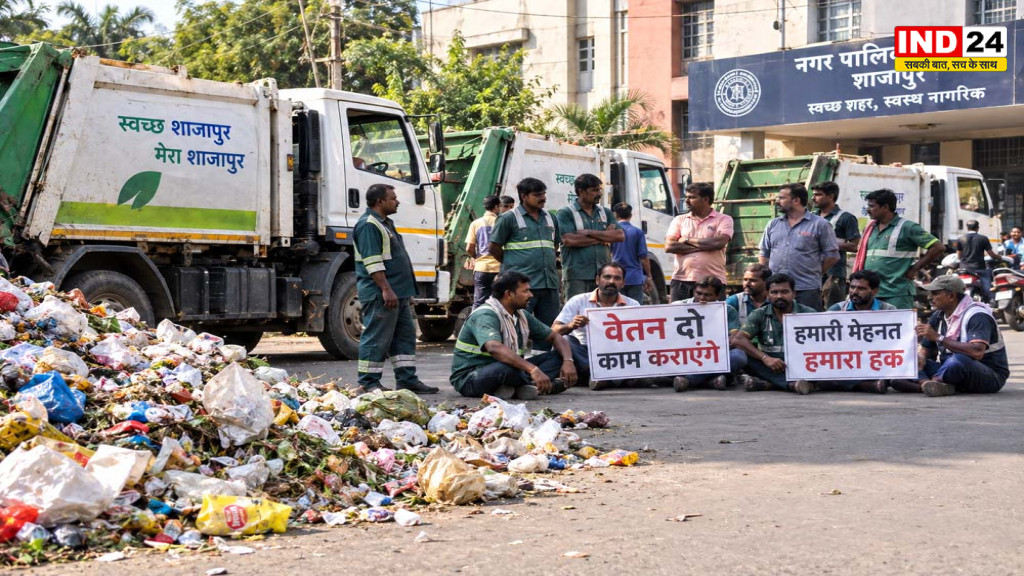 Shajapur News: वेतन नहीं मिलने से 13 कचरा वाहन चालकों ने रोका काम, शहर में बढ़ा कचरा