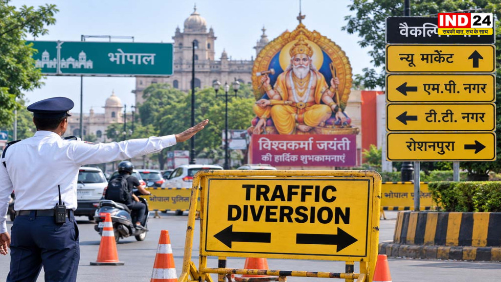 विश्वकर्मा जयंती पर अग्रसेन चौराहे पर ट्रैफिक डायवर्ट, दोनों ओर से वाहनों की आवाजाही रहेगी बंद