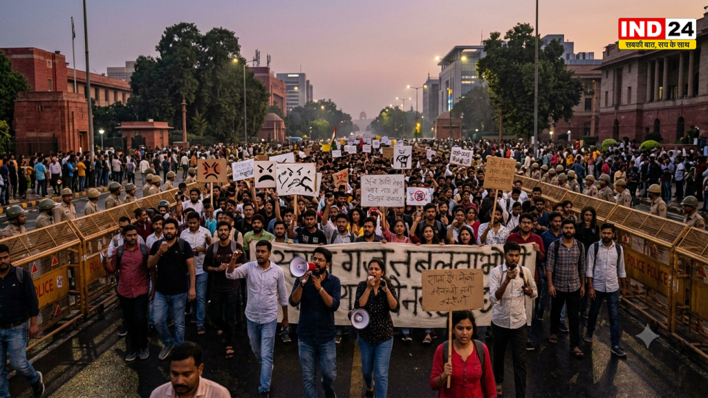 वोट चोरी के आरोपों पर प्रदर्शन तेज, ‘ज्ञानेश कुमार को गिरफ्तार करो’ के नारों से गूंजी दिल्ली