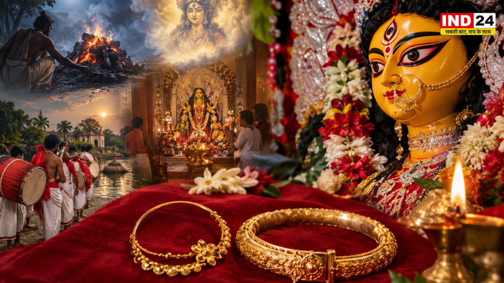राख से मिली नथ-नोआ, सदियों से देवी को पहनाने की परंपरा; जानिए आरामबाग के घोषाल परिवार की अनोखी दुर्गा पूजा