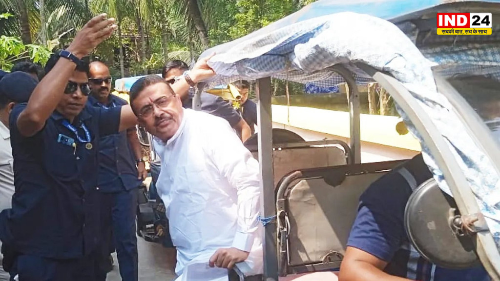 नंदीग्राम में ई-रिक्शा की सवारी कर वोट डालने मतदान केंद्र पहुंचे मुख्यमंत्री सुवेंदु अधिकारी