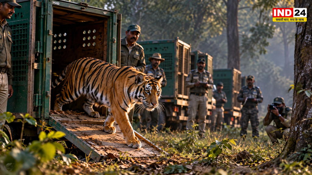 दशकों बाद बक्सा टाइगर रिजर्व में लौटी बाघिन: बिहार के वाल्मीकि से लाई गई 3 वर्षीय बाघिन जंगल में रिलीज, दो महीने में 3 और बाघ लाने की तैयारी