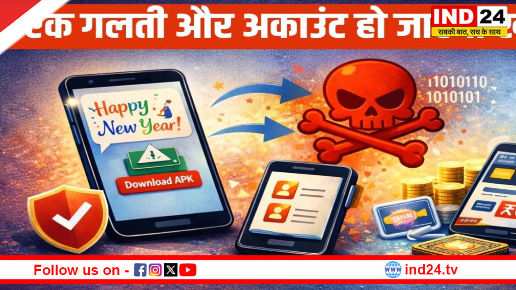 हैप्पी न्यू ईयर मैसेज बन सकता है बड़ा साइबर खतरा—एक क्लिक में खाली हो सकता है बैंक अकाउंट