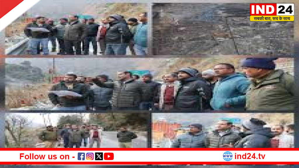 जिलाधिकारी गौरव कुमार का जोशीमठ दौरा: पुनर्निर्माण सुरक्षा दीवार और सड़क सुधार कार्यों का किया निरीक्षण