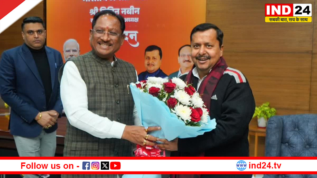 बीजेपी के कार्यकारी अध्यक्ष नितिन नबीन से मिले सीएम विष्णु देव साय