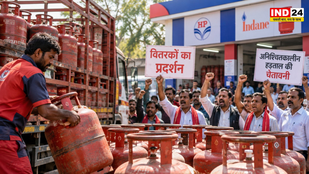 LPG Cylinder Supply: त्योहारों के बीच गैस सिलेंडर की सप्लाई पर संकट? डिस्ट्रीब्यूटर्स का प्रदर्शन, अनिश्चितकालीन हड़ताल की चेतावनी