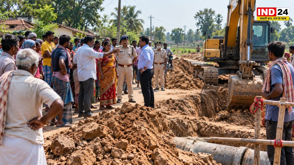 Purulia Road Project Tension: सड़क निर्माण में रास्ता कटने से पुरुलिया में बवाल, ग्रामीणों ने रोका काम
