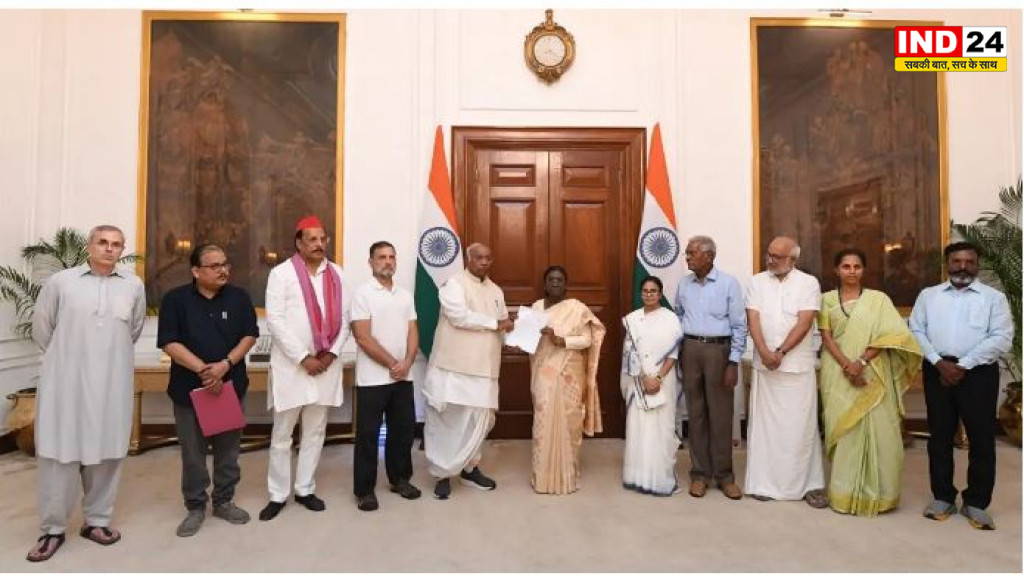 राष्ट्रपति मुर्मू से मिले राहुल गांधी, CEC ज्ञानेश कुमार के इस्तीफे समेत विपक्ष ने रखीं 4 मांगें
