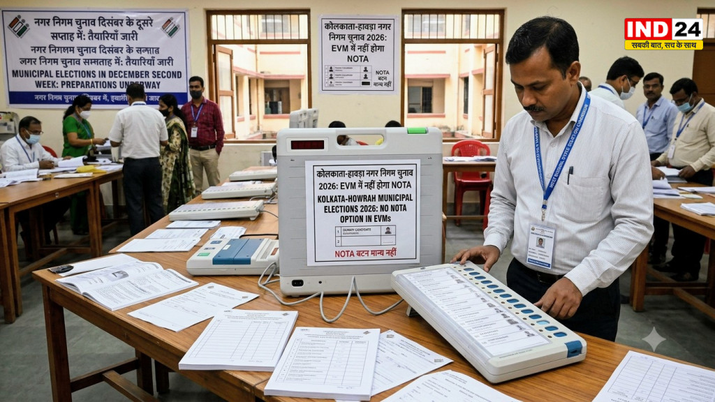 कोलकाता-हावड़ा में दिसंबर के दूसरे सप्ताह में नगर निगम चुनाव की तैयारी, EVM में नहीं होगा NOTA?