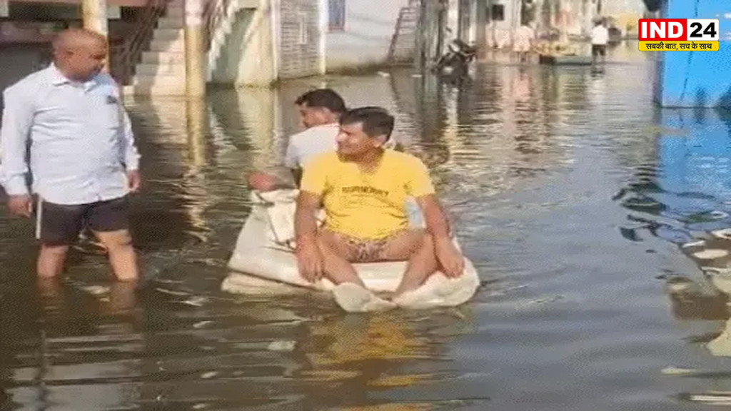 लखनऊ में बाढ़ से हाहाकार, गली-मोहल्लों में चल रही नाव, डेंगू के 34 नए केस, सीतापुर के 20 गांवों में घुसा पानी