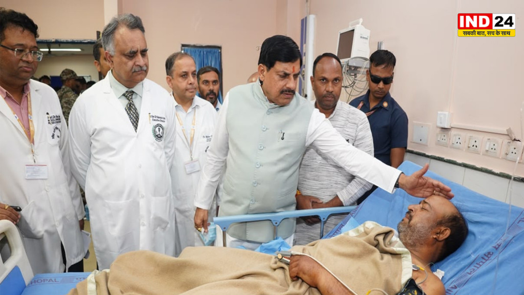 CM डॉ.मोहन यादव एम्स भोपाल पहुंचे, कोटा और ग्वालियर हादसों में घायल मरीजों से मिले, बेहतर इलाज के दिए निर्देश