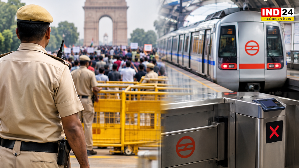 दिल्ली में प्रदर्शन से पहले सुरक्षा अलर्ट, 57 मेट्रो स्टेशनों के गेट बंद करने का प्रस्ताव