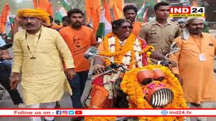 नरेंद्र मोदी को तीसरी बार प्रधानमंत्री बनाने के लिए बुलेट यात्रा कर रही साध्वी राजलक्ष्मी मंदा