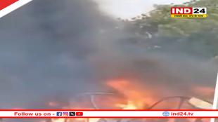 प्रयागराज में टेंट हाउस के गोदाम में लगी भीषण आग,दमकल की कई गाड़ियां मौके पर