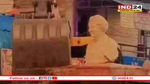पूर्व पीएम इंदिरा गांधी की प्रतिमा को हटाया, पूर्व मंत्री सिंघार समेत अन्य कांग्रेसियों ने किया विरोध