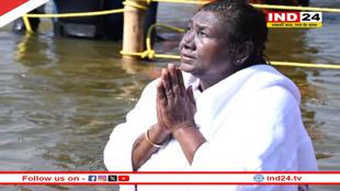 राष्ट्रपति द्रौपदी मुर्मू ने त्रिवेणी संगम में लगाई डुबकी, पूरे विधि-विधान से की पूजा