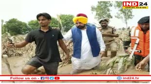 CM Bhagwant Mann की नाव का संतुलन बिगड़ा, बाढ़ का जायजा लेने गए थे सीएम 