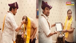 Bageshwar Baba : बागेश्वर बाबा धीरेंद्र कृष्ण शास्त्री से हिमंत बिस्वा सरमा ने लिया आशीर्वाद