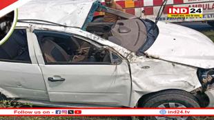 शिवपुरी में इंदौर अपर कलेक्टर की कार पलटी, सात घायल