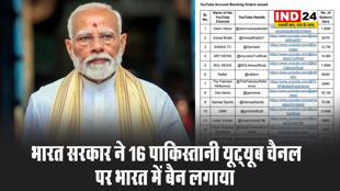 भारत सरकार ने 16 पाकिस्तानी यूट्यूब चैनल पर भारत में बैन लगाया 