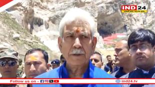 उपराज्यपाल मनोज सिन्हा ने की अमरनाथ गुफा में प्रथम पूजा, वार्षिक यात्रा 3 जुलाई से होगी शुरू