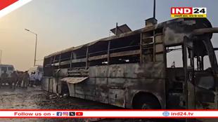 दिल्ली से बिहार जा रही बस में लगी भीषण आग, 5 यात्री जिंदा जले