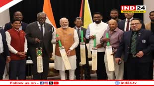 पीएम मोदी ने जॉर्जटाउन में गुयाना के प्रमुख क्रिकेट खिलाड़ियों से बात की