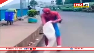 राजधानी की सड़कों पर सफाई करते दिखा स्पाइडर-मैन, लोग बनाने लगे रील