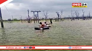 खरगोन जिले में नाव की मदद से बिजली कार्य का मेंटीनेस, ऊर्जा मंत्री ने की कर्मचारियों की प्रशंसा 