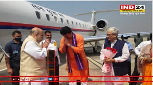 Amit Shah in Agartala: जन विश्वास यात्रा को हरी झंडी दिखाने, अगरतला पहुंचे अमित शाह