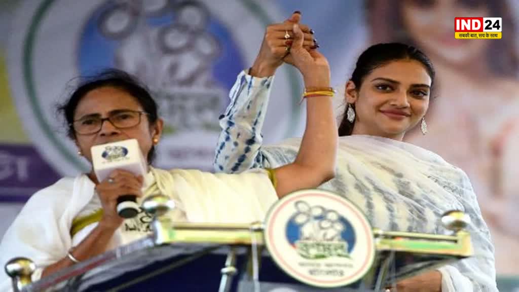 TMC सांसद नुसरत जहां का विवादित बयान, बोली - बीजेपी-कांग्रेस के नेता वोट मांगने आएं, तो उन्हें डंडे से पीटें 