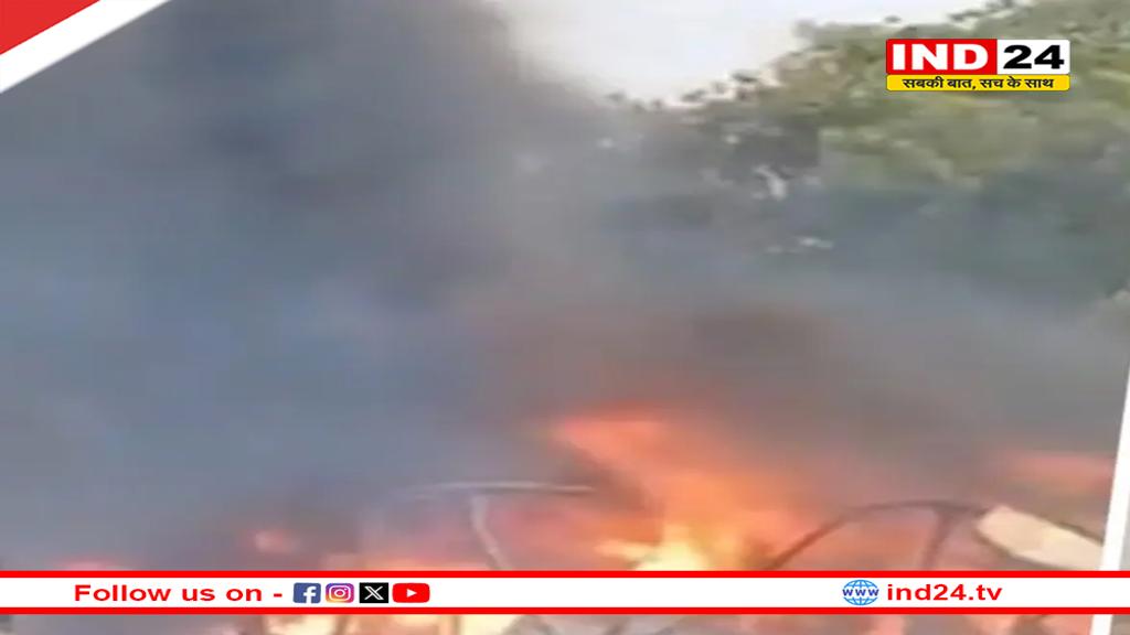 प्रयागराज में टेंट हाउस के गोदाम में लगी भीषण आग,दमकल की कई गाड़ियां मौके पर