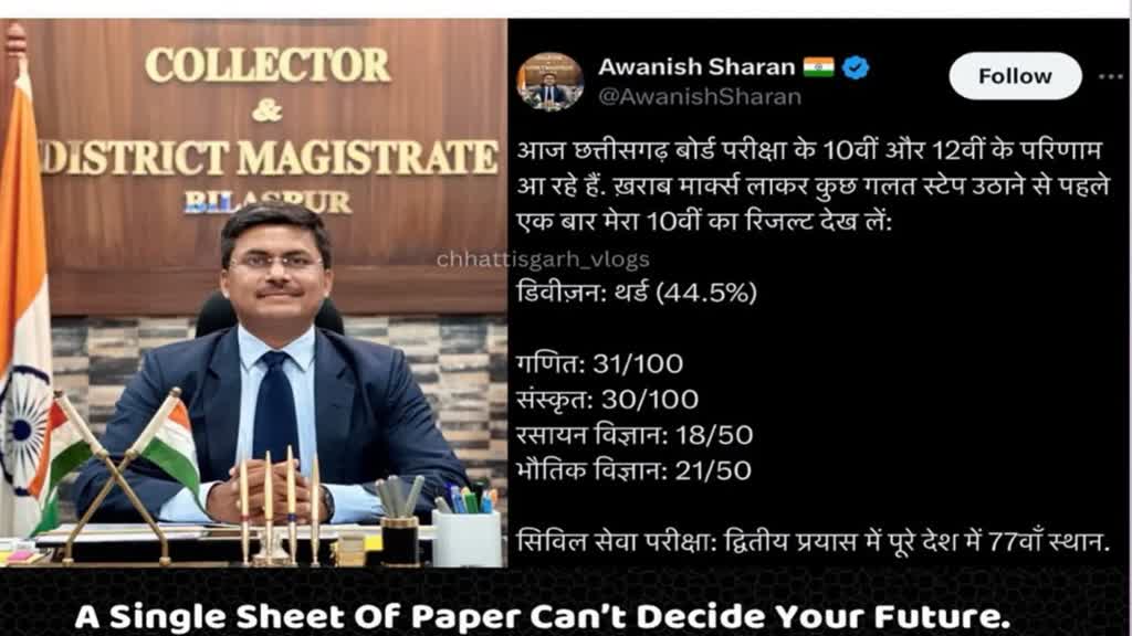 CG NEWS : दसवीं में 44 % मार्क्स,18 बार कॉन्पिटिटिव एग्जाम में फेल फिर भी बने आईएएस... उम्मीदवारों के लिए मिसाल हैं अफसर