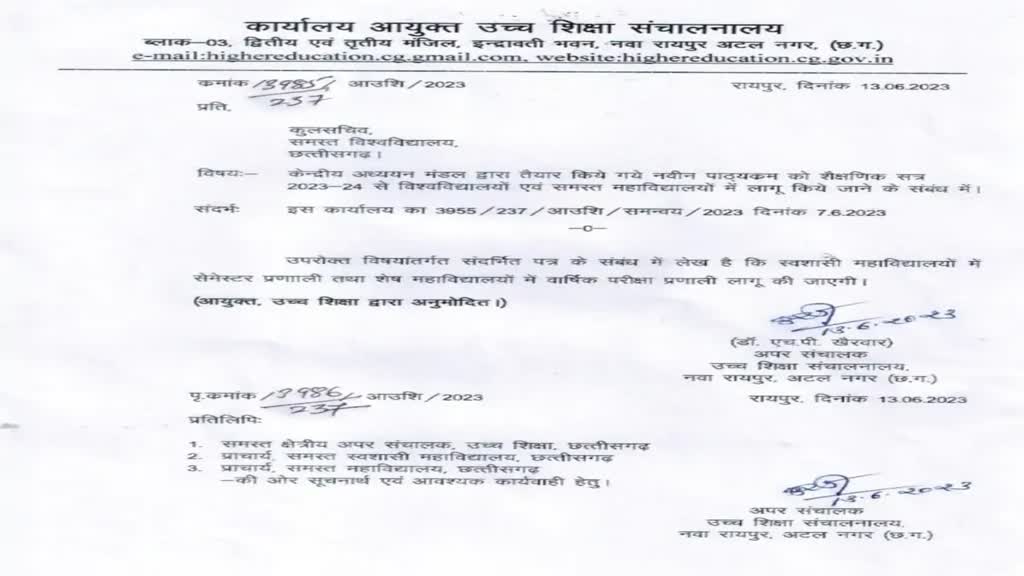 CG News : छत्तीसगढ़ में हायर एजुकेशन सिस्टम में बड़े बदलाव: सिर्फ ऑनर्स डिग्री वाले ही कर सकेंगे पीएचडी.....