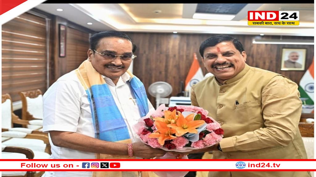 सीएम डॉ. मोहन यादव ने केंद्रीय जल शक्ति मंत्री सीआर पाटिल से क़ी मुलाकात