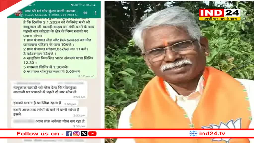Rajasthan News: कैबिनेट मंत्री को मिली जान से मारने की धमकी, वॉट्सऐप ग्रुप पर लिखी ये बड़ी बात, डेढ़ घंटे बाद ही पकड़ा गया
