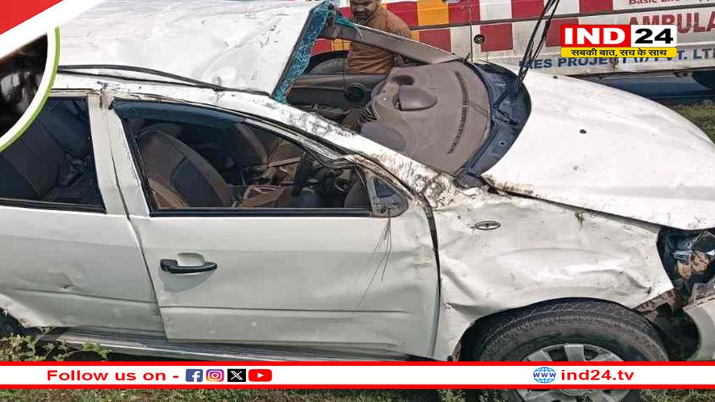 शिवपुरी में इंदौर अपर कलेक्टर की कार पलटी, सात घायल