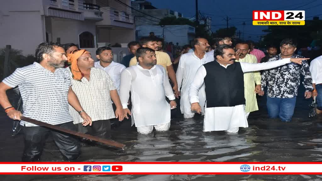 जबलपुर के गंगानगर में जलप्लावन होने पर मौके पर पहुंचे मंत्री राकेश सिंह ने स्थिति का लिया जायजा