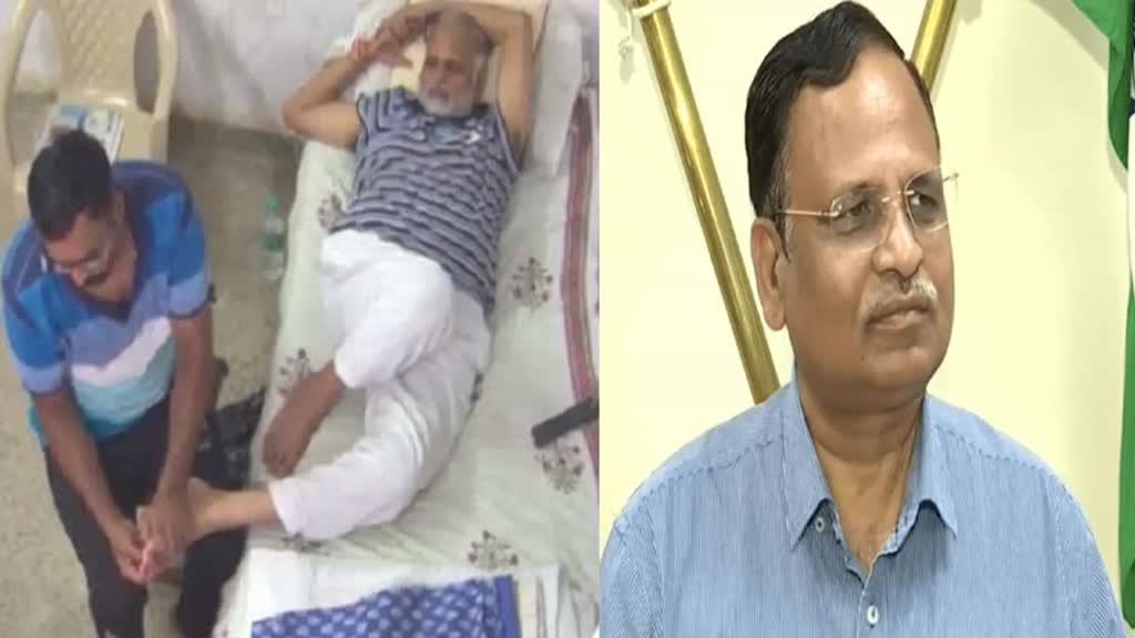 तिहाड़ जेल में मसाज करवाते दिखें मंत्री सतेंद्र जैन, बीजेपी हुई हमलावर