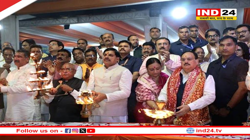 केंद्रीय मंत्री नड्डा और मुख्यमंत्री डॉ. मोहन  यादव मां नर्मदा की महाआरती में हुए शामिल