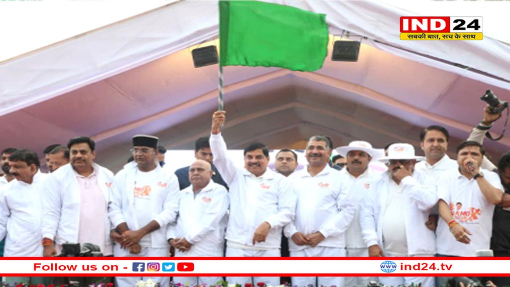 राजधानी में सेहत का संदेश देने निकली ‘नमो युवा रन’, सीएम मोहन ने हरी झंडी दिखाकर मैराथन को किया रवाना