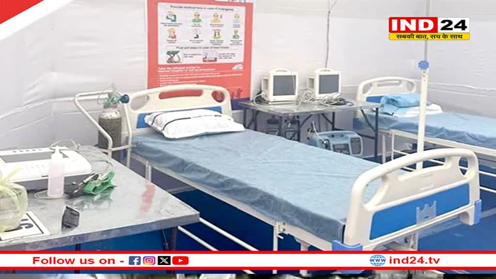 सीहोर में मतदान सामग्री वितरण स्थल पर बनाया गया है दो बिस्तरीय मिनी ICU