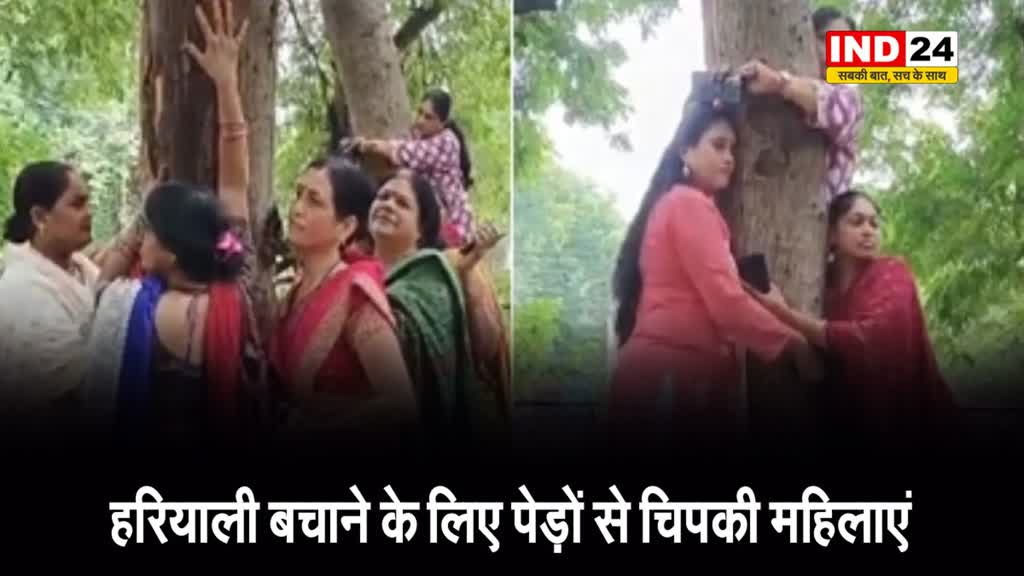 BHOPAL NEWS: हरियाली बचाने के लिए पेड़ों से चिपकी महिलाएं, सरकार से की ये अपील 