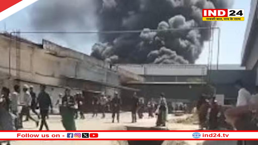 सीहोर में नट-बोल्ट फैक्ट्री में लगी भीषण आग, मौके पर पहुंची 3 दमकल गाड़ियां 