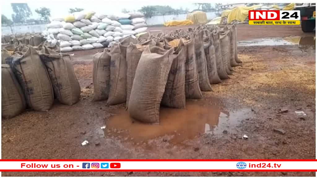 बारिश से भीगी खरीदी केंद्र पर रखी लाखों की धान, नहीं किए गए थे बचाव के इंतजाम
